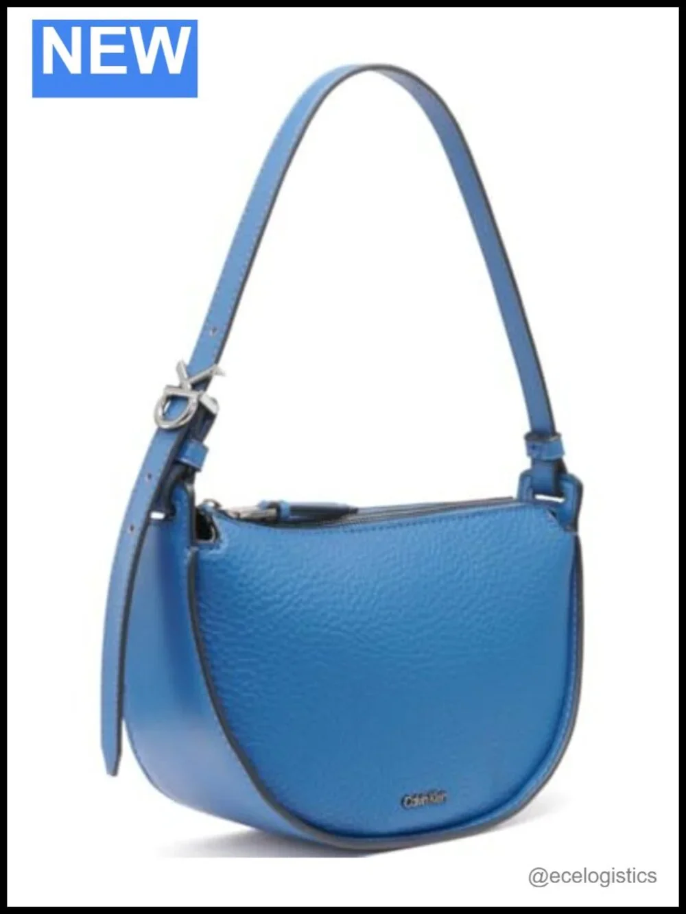 Vegan Leather Demi Shoulder Bag Top Zip Adjustable Strap